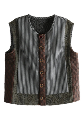 COMMUNS patchwork buttoned vest - Grey