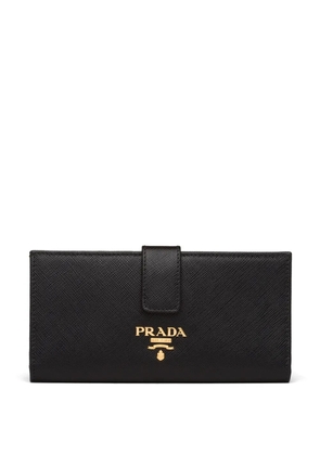 Prada logo lettering continental wallet - Black