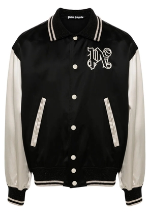 Palm Angels gothic-logo varsity jacket - Black