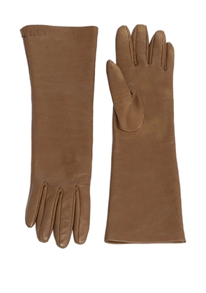 Tela logo-debossed gloves - Brown