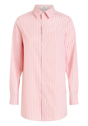 ETRO embroidered-logo striped shirt - Pink