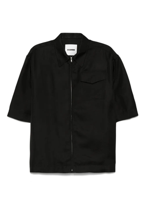 Jil Sander zip-front ruffled shirt - Black