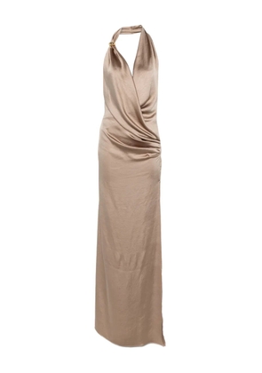 Blumarine draped halterneck dress - Neutrals