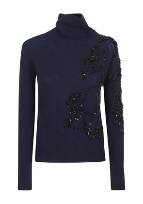 Ermanno Scervino sequin-embellished turtleneck sweater - Blue