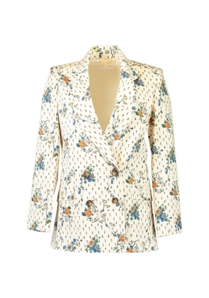 Borgo De Nor floral twill quinn jacket - Neutrals