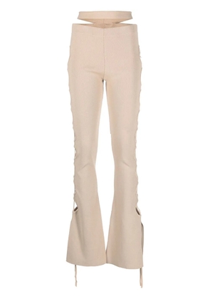 ANDREĀDAMO cut-out detail bootcut trousers - Neutrals