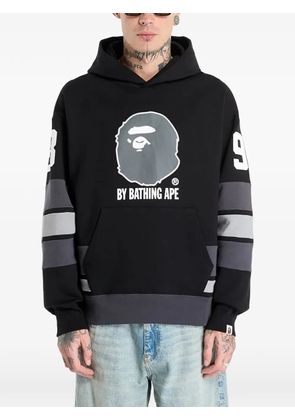 A BATHING APE® ape graphic striped hoodie - Black