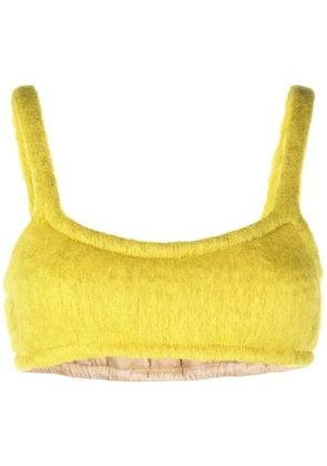 Veronique Leroy brushed mohair-blend bralette - Yellow