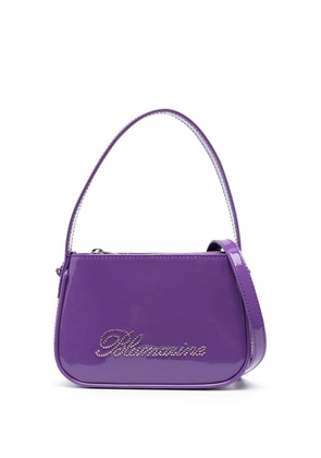 Blumarine patent-finish rhinestone tote bag - Purple