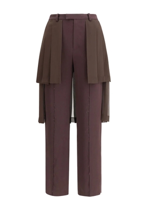 Undercover pleated-panel trousers - Brown