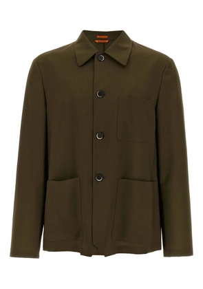 Barena button-cuffed wool overshirt - Green