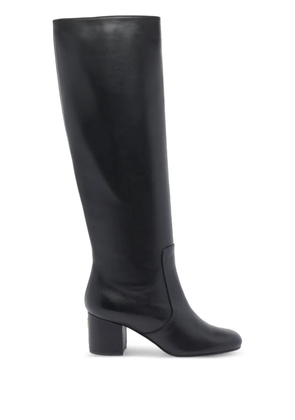 Via Roma 15 65mm leather block-heel knee-high boots - Black