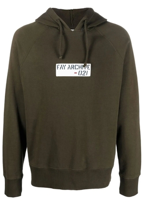 Fay logo-print drawstring hoodie - Green