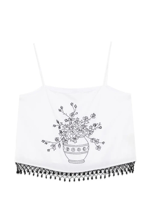 BODE Rosebloom floral-print top - White