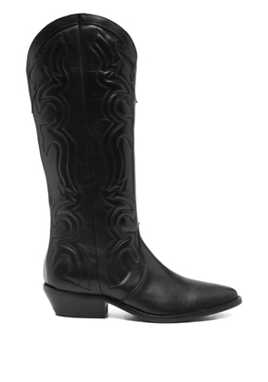 Julie Dee 35mm leather cowboy boots - Black