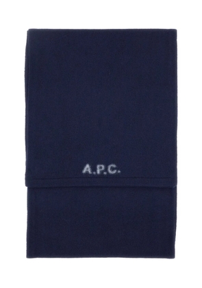 A.P.C. logo-embellishment scarf - Blue