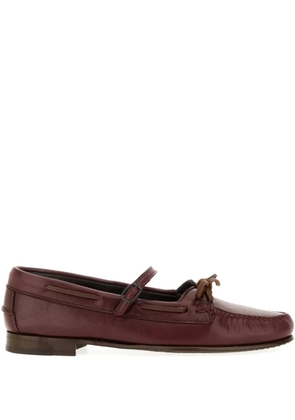 Hereu buckle tie loafers - Red
