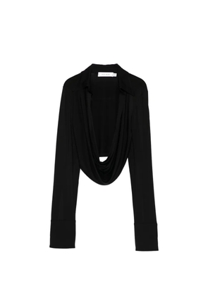 Aya Muse draped collared top - Black