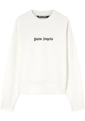 Palm Angels logo-print cotton sweatshirt - White