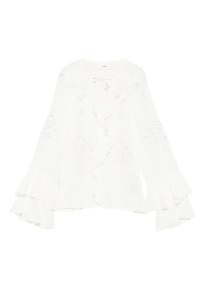 Ba&Sh Omar eyelet-embroidered ruffle blouse - Neutrals