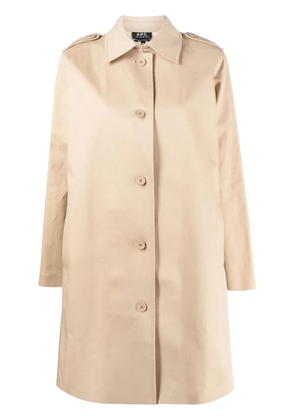 A.P.C. single-breasted midi coat - Neutrals
