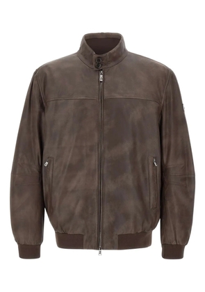 Peuterey leather bomber jacket - Brown