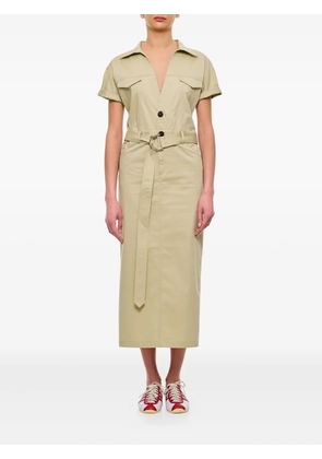 Halfboy button-up belted midi dress - Neutrals