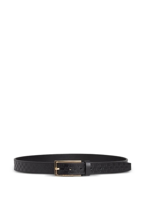 PLACE OF ËLMS logo-embossed leather belt - Black