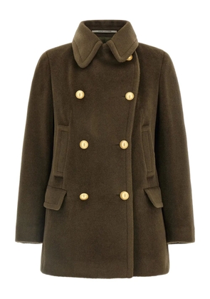 Tagliatore double-breasted button-detail coat - Green