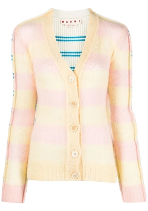 Marni stripe-pattern cardigan - Yellow