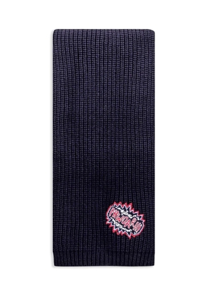 Anya Hindmarch logo-patch scarf - Blue