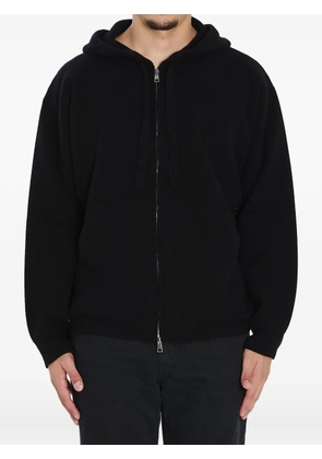 Roberto Collina drawstring zip-up hoodie - Black