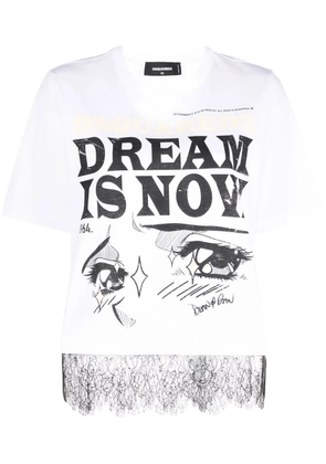 DSQUARED2 slogan graphic-print T-shirt - White