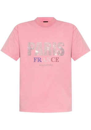 Balenciaga logo-studded T-shirt - Pink