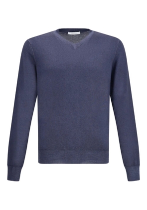 Cruciani v-neck long-sleeved sweater - Blue