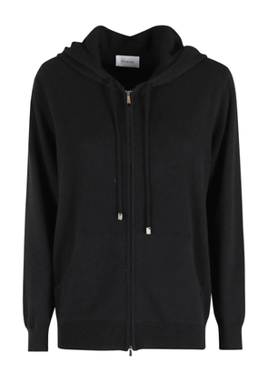 Malo zip hooded cardigan - Black
