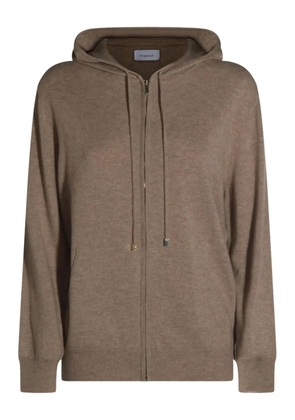 Malo zip-up cotton hoodie - Brown