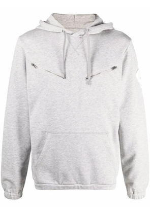 Alexander McQueen skull-patch zip-detail hoodie - Grey