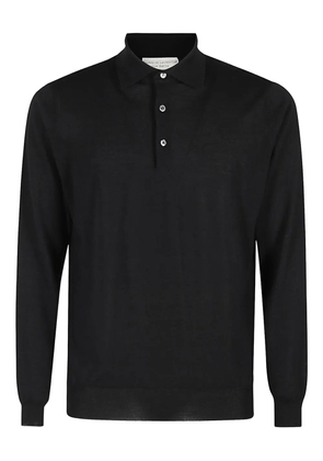 Filippo De Laurentiis long-sleeve polo shirt - Black