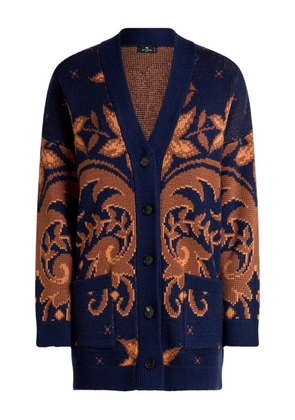 ETRO wool jacquard cardigan - Blue