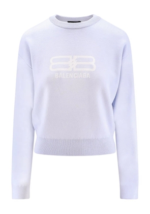 Balenciaga logo-detail crew-neck sweater - Blue