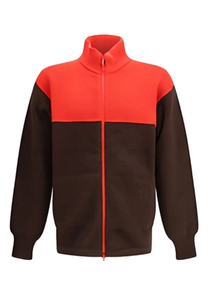 GR10K colourblock zip-fastening cardigan - Brown