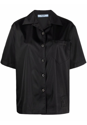 Prada logo-patch shirt - Black