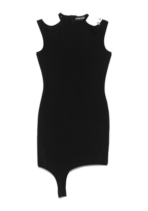 David Koma buckle-embellished asymmetric mini dress - Black