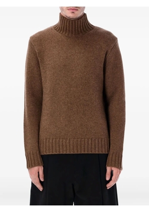 Studio Nicholson ribbed roll-neck knitwear - Brown