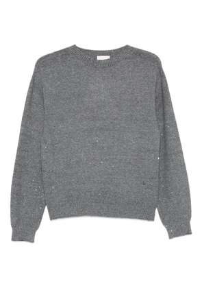 LIU JO embellished round-neck sweater - Grey