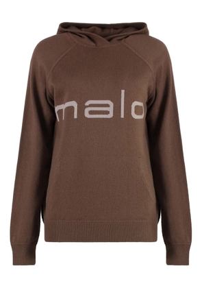 Malo logo-print hoodie - Brown