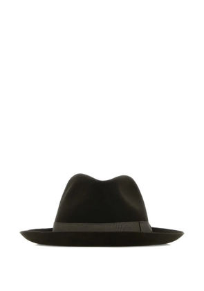 Borsalino ribbon-detail hat - Green