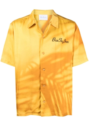 BLUE SKY INN Palms embroidered-logo shirt - Yellow