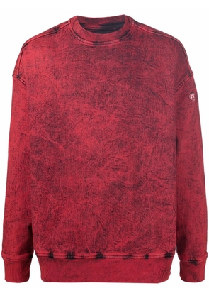 Diesel acid-wash crew neck sweatshirt - Red